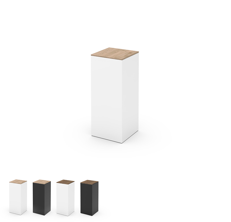 cube holz stehtisch in weiss 40x40