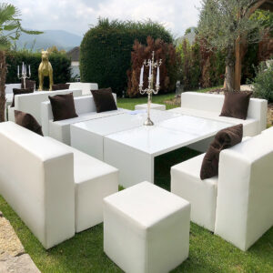 lounge mieten für draussen in weiss