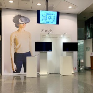 messe screen mieten mit rückwand und säulen stehtisch