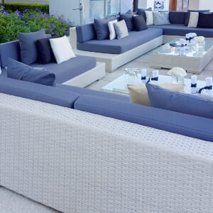 outdoor lounge mieten aus rattan ecklounge