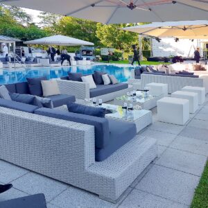 outdoor rattan lounge mieten für events im aussenbereich