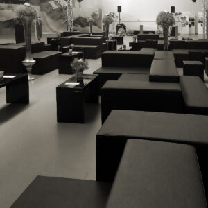 schwarze modular lounge möbel mieten