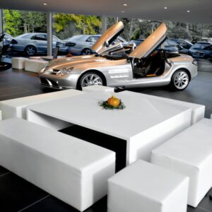 weisse lounge gruppe mieten für auto ausstellung
