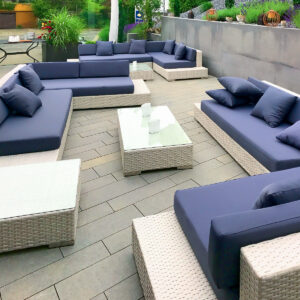 weisse rattan lounge möbel mieten für garten event