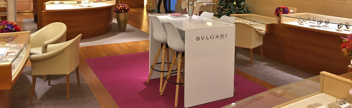 farbiger teppich fuer event