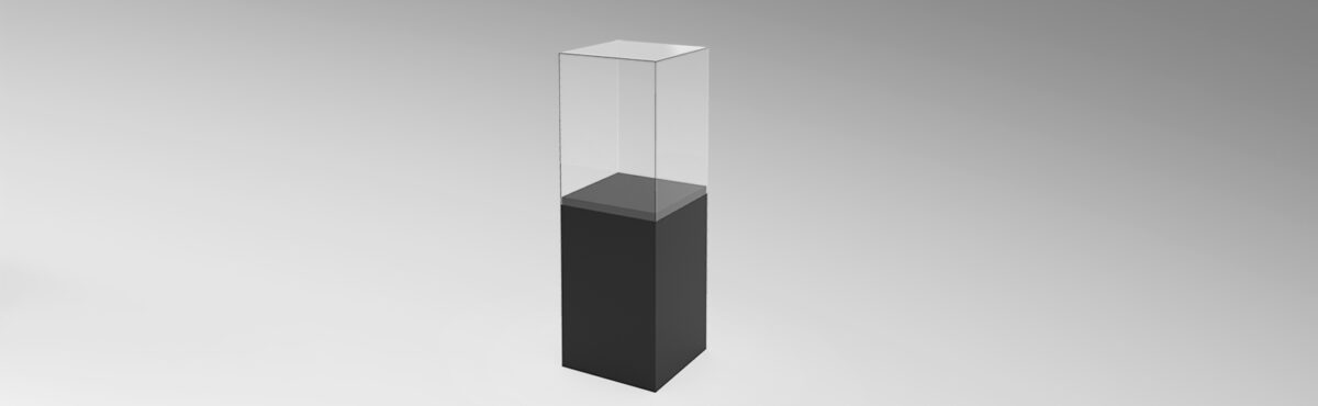 grosse vitrine mieten mit hohem glas