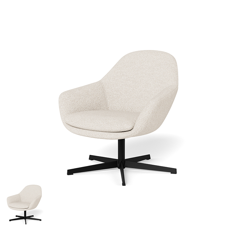 poltrona girevole di colore chiaro in affitto per evento sul podio