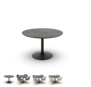 runder dunkler holz tisch de lown ø110cm