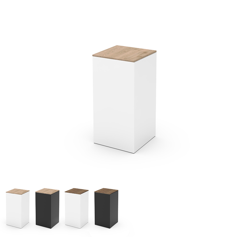 cube stehtisch 50x50 mit holz topper