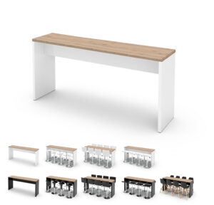 Brücken Stehtisch Holz hell 200/50